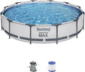 Steel Pro MAX 10 Foot x 30 Inch Round Metal Frame Above Ground Outdoor Backyard Swimming Pool Set with 330 GPH Filter Pump wourant