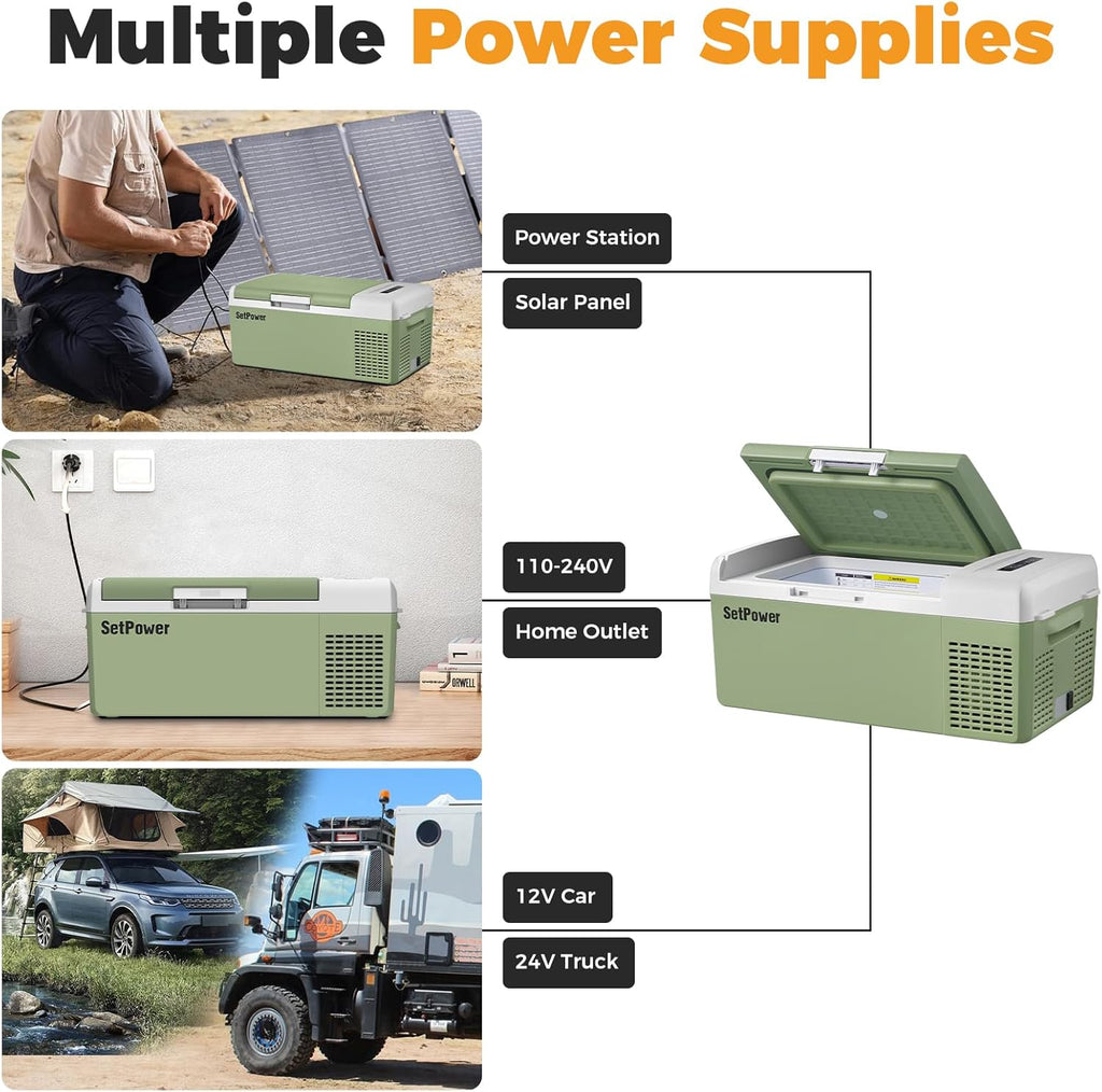 12V Refrigerator 21 Quart Portable Freezer 50 Hours Keep Cool,Electric Cooler for Vehicles Car Refrigerator 12V Portable Fridge for Car Camping Truck Van RV SUV Road Trip Travel RF20 wourant