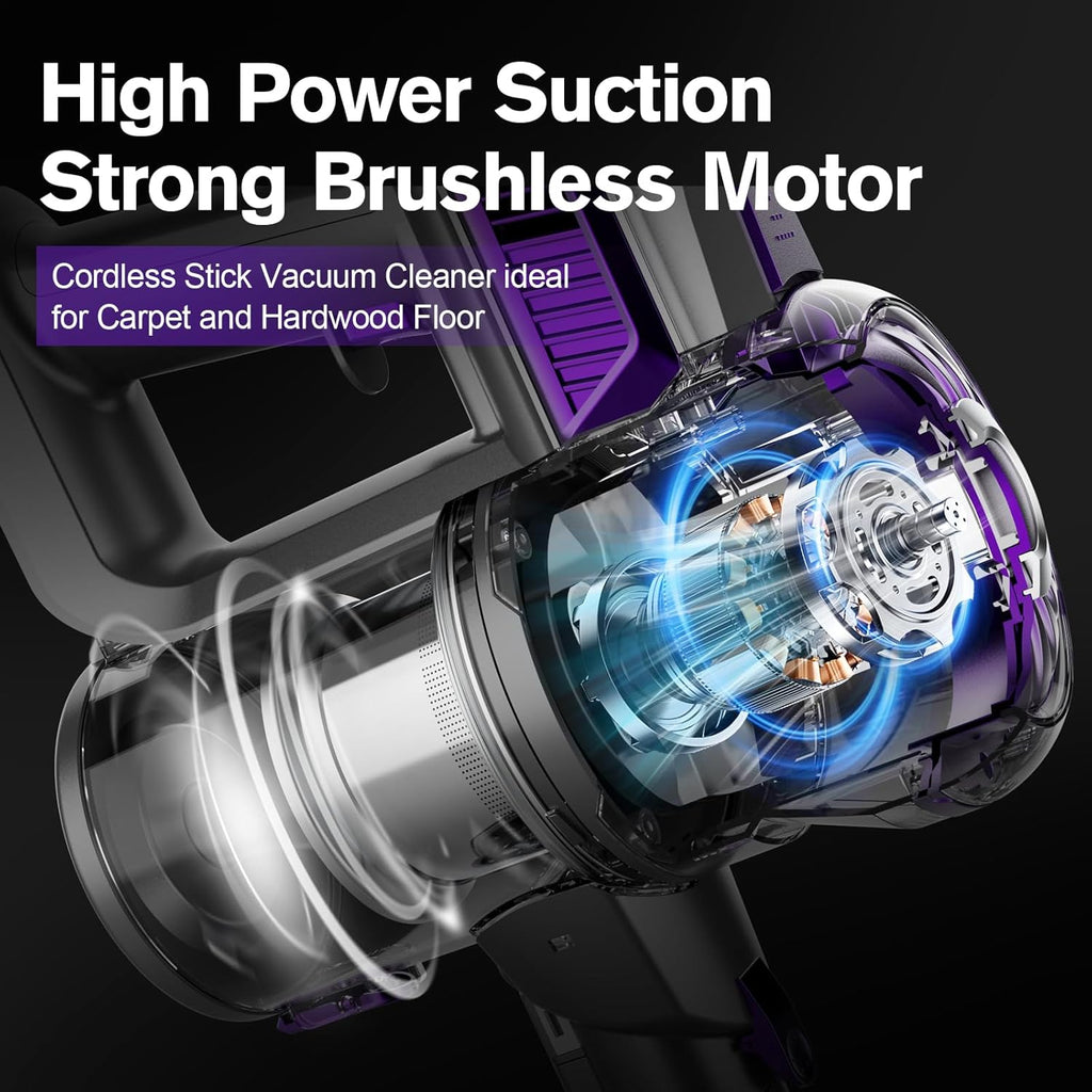 Cordless Vacuum Cleaner, Lightweight 2-in-1 Stick & Handheld Vacuum for Apartment, Pet Hair & Car Cleaning, S1 woonhhop