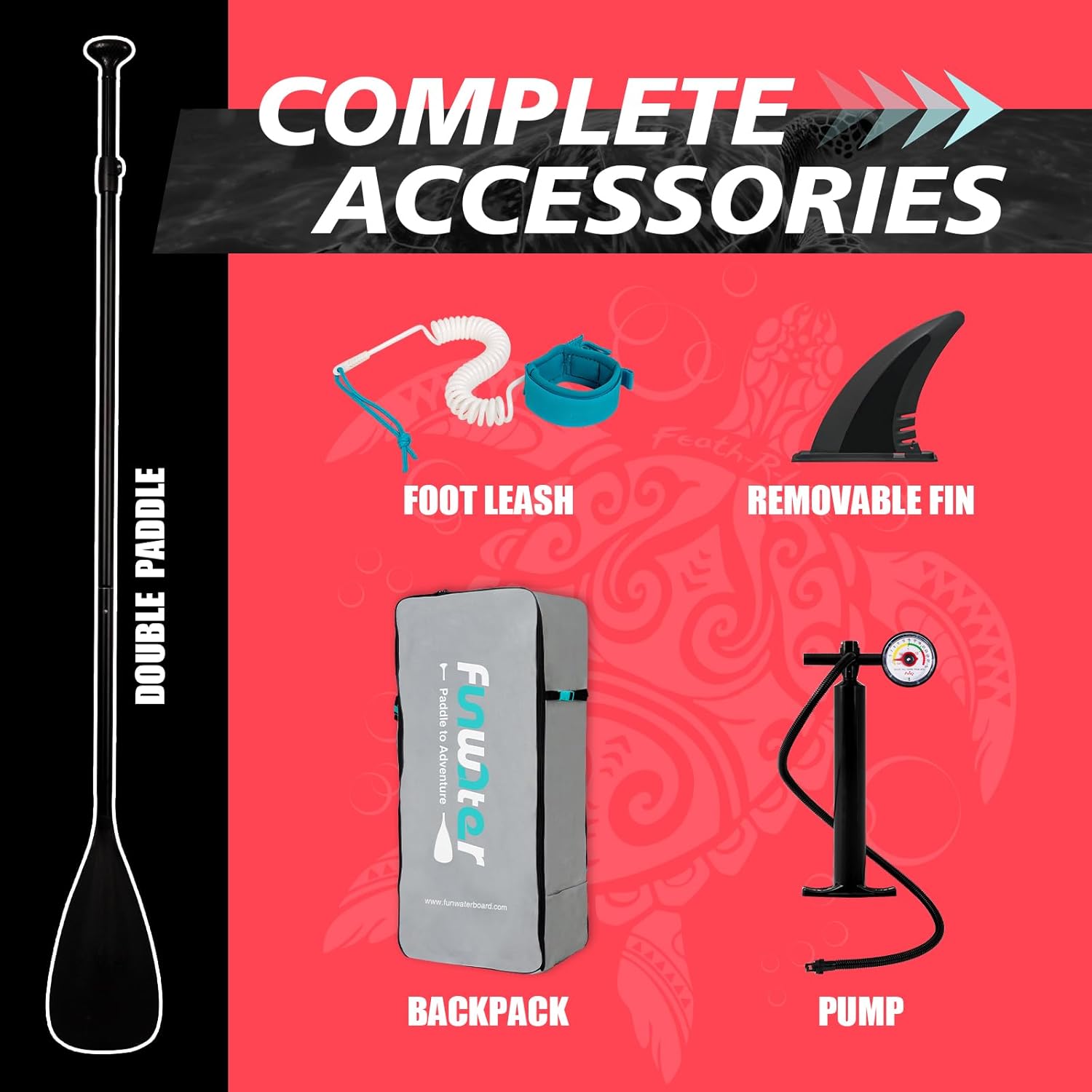 FunWater Inflatable Stand Up Paddle Board with Premium SUP Paddle Accessories, Non-Slip EVA Deck, 11'/10'6' Paddle wourant