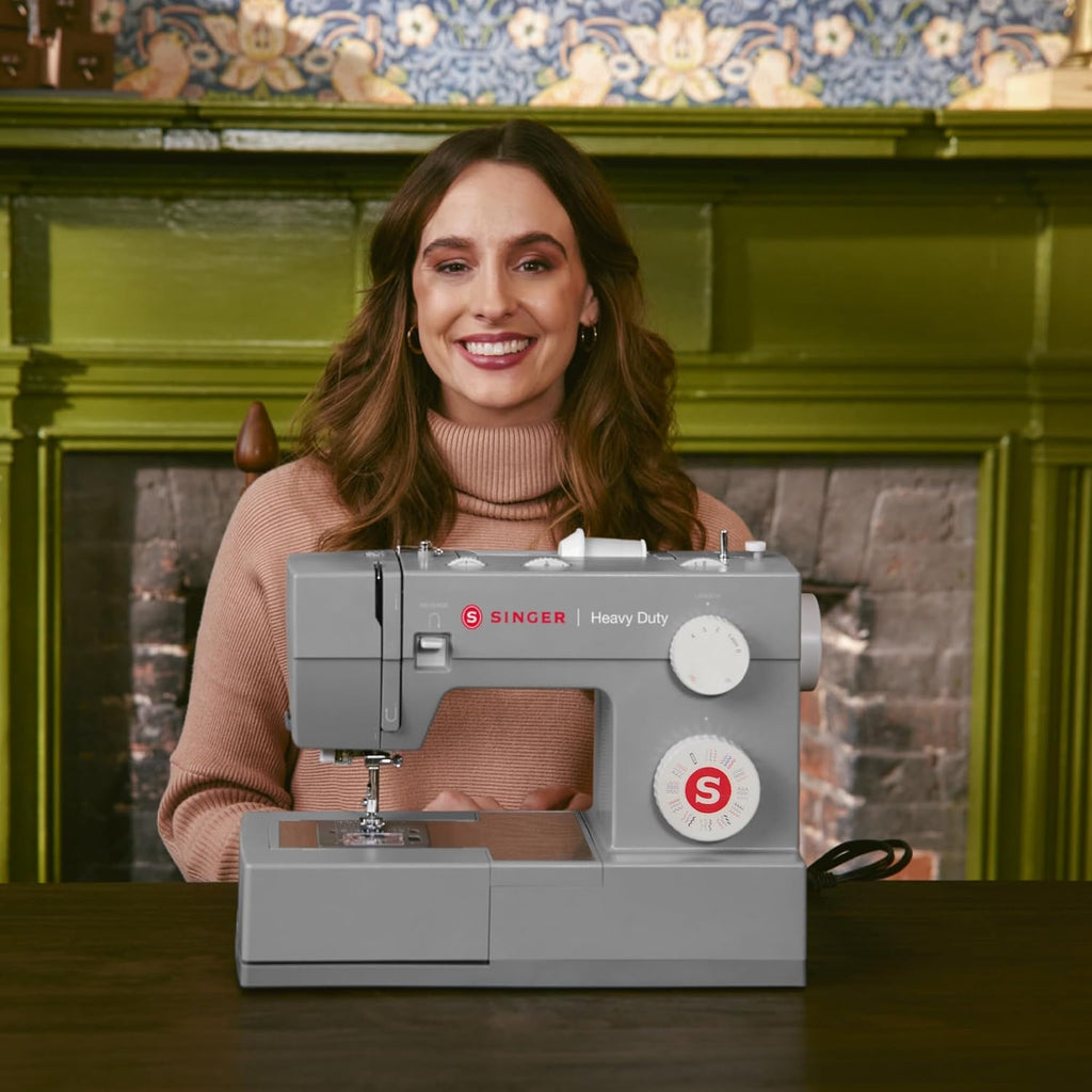 SINGER Heavy Duty 4452 High Speed Sewing Machine With Accessory Kit | Strong Motor with Enhanced Piercing Power, 110 Stitch Applications, Full Metal frame, 1-step Buttonhole & LED Lights wourant