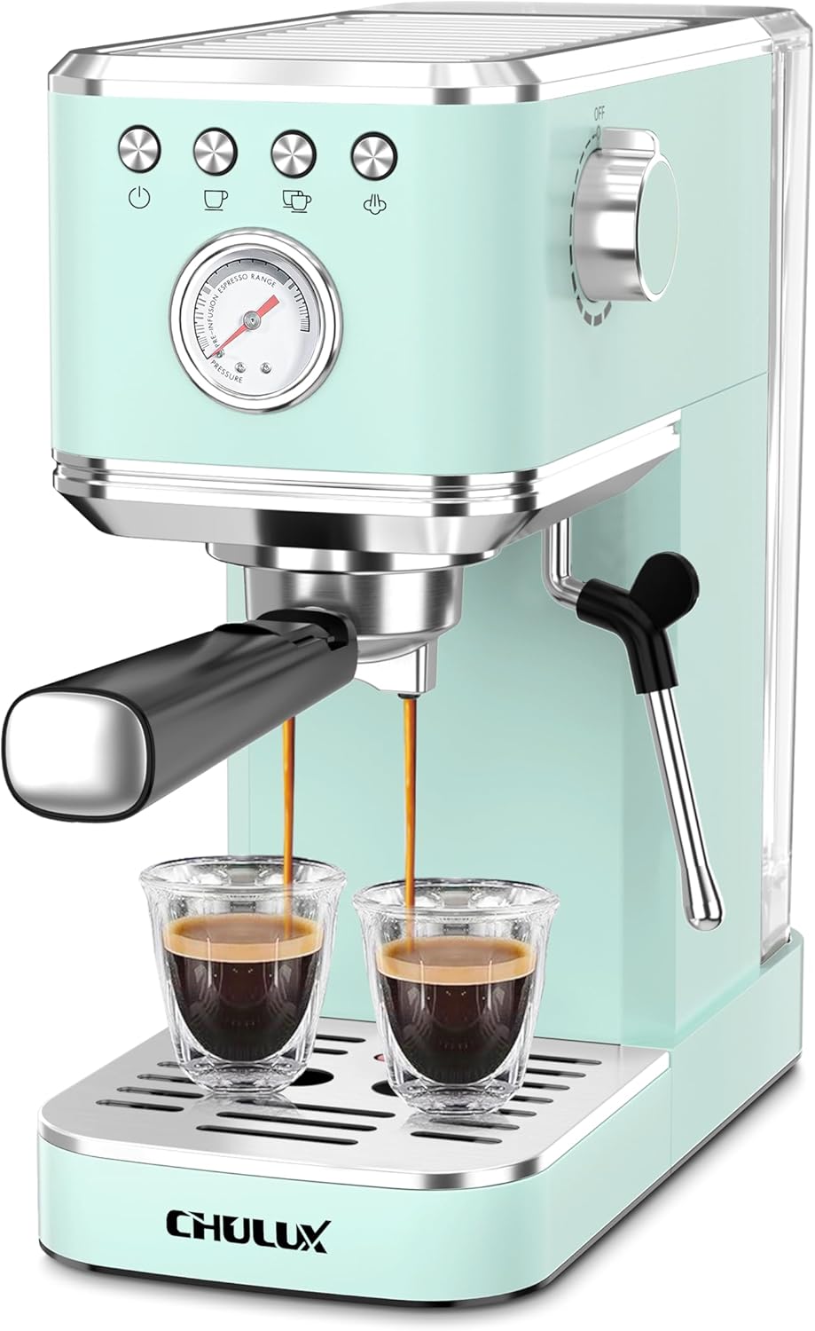CHULUX Slim Espresso Machine with Milk Frother, 20 Bar Professional Italian Pump Espresso Coffee Machine wourant
