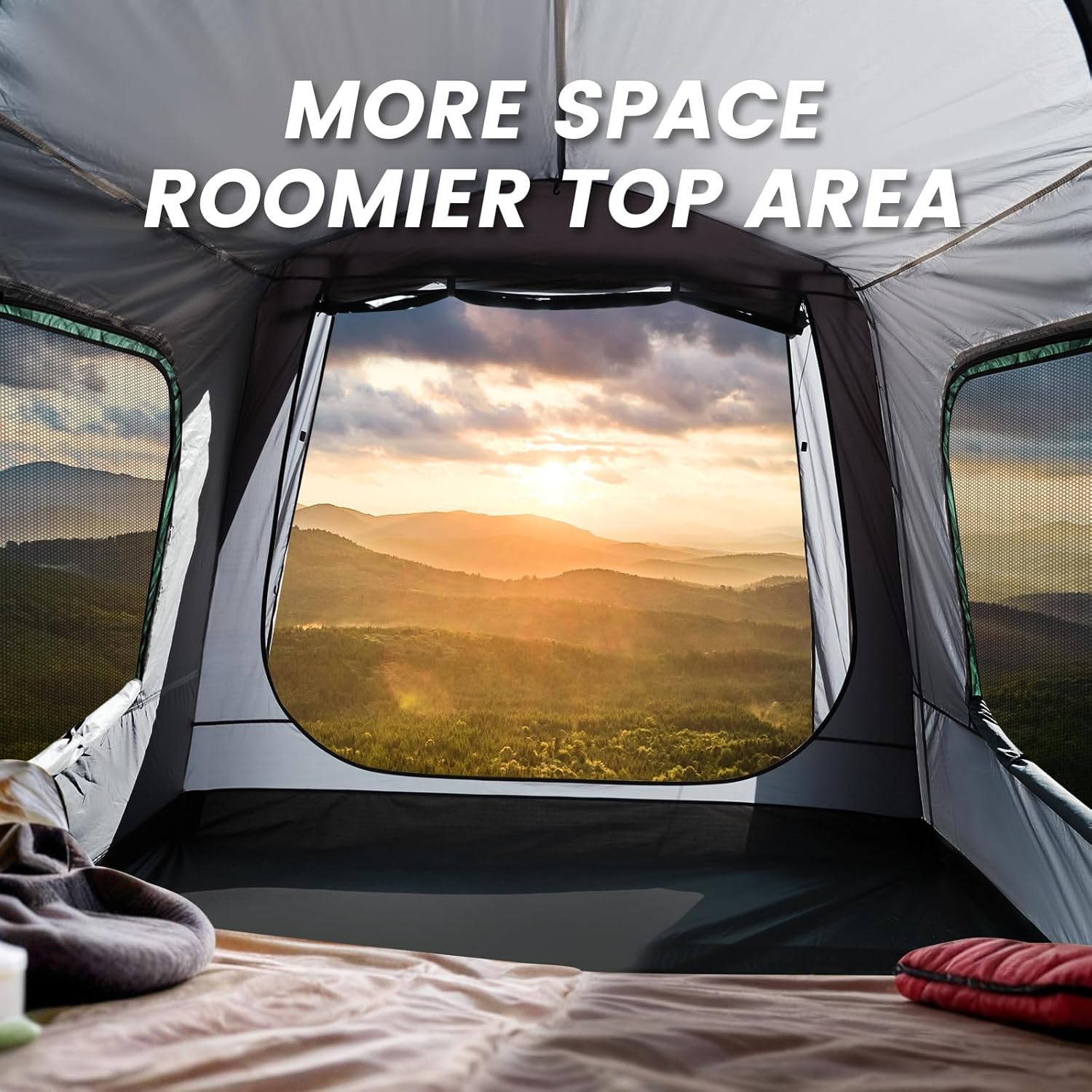 SUV Tent, 5-9 Person Rectangle Car Tent for Family, Waterproof & Windproof for Car Camping, Large Camping Tents with Storage Bag, SUV, Van, Jeep, Pickup 8FT L x 10.6FT W x 7.2FT H wourant