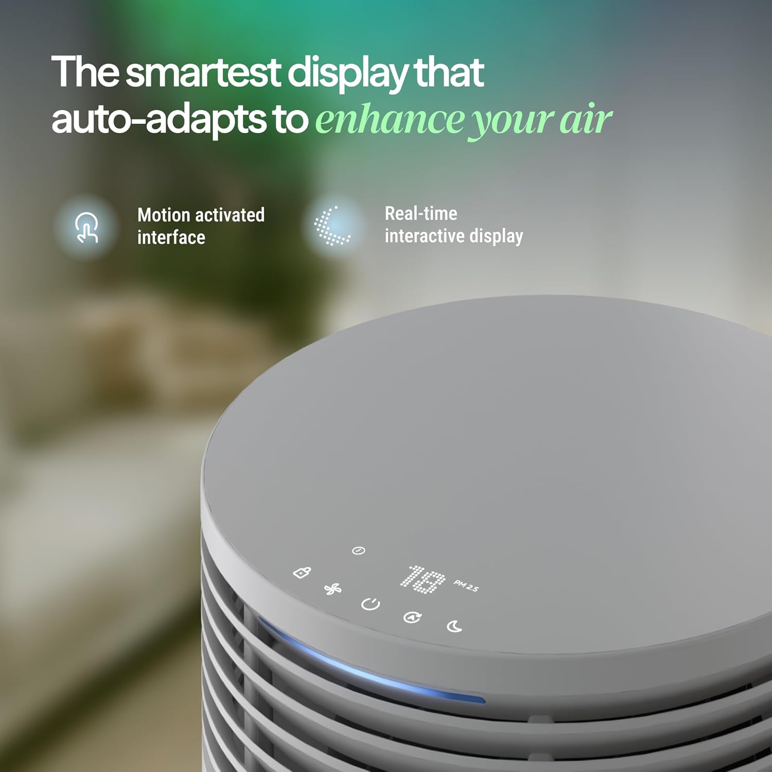 BLUEAIR Blue Signature SP3i Air Purifier for Medium Rooms up to 498 sq ft, HEPASilent Filtration, WiFi Smart Control, Auto Mode, Odor & Smoke Removal, Pet Hair & Dust, AHAM Verified, Table Design woonhhop