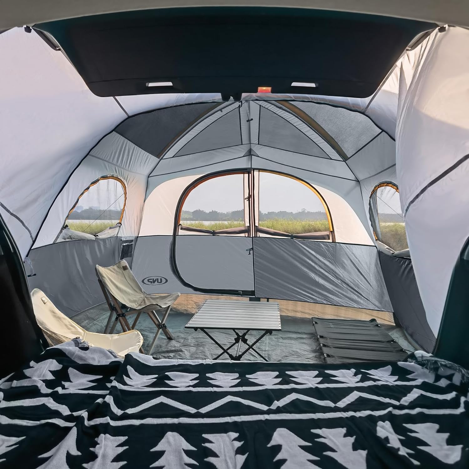 SUV Tent for Camping, 6-Person SUV Tailgate Tent - Easy Set Up with Rainfly, 10'x9'x78in(H) wourant