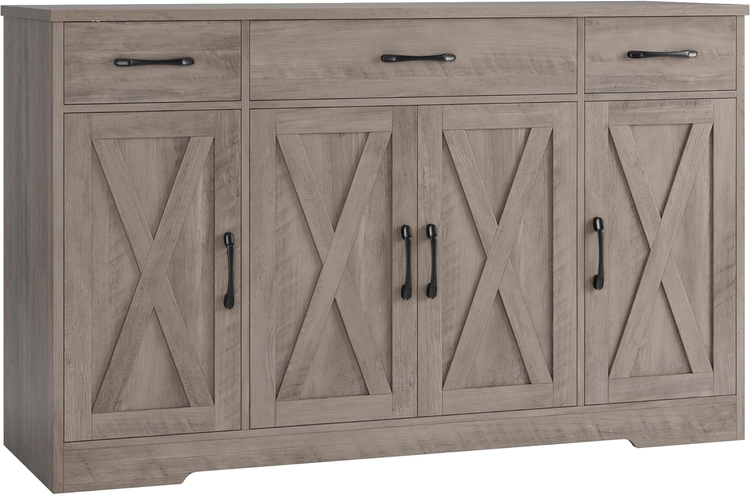Sideboard with drawers, large 55-inch sideboard, sideboard storage with shelves and doors, modern farmhouse coffee bar wood kitchen dining table wourant