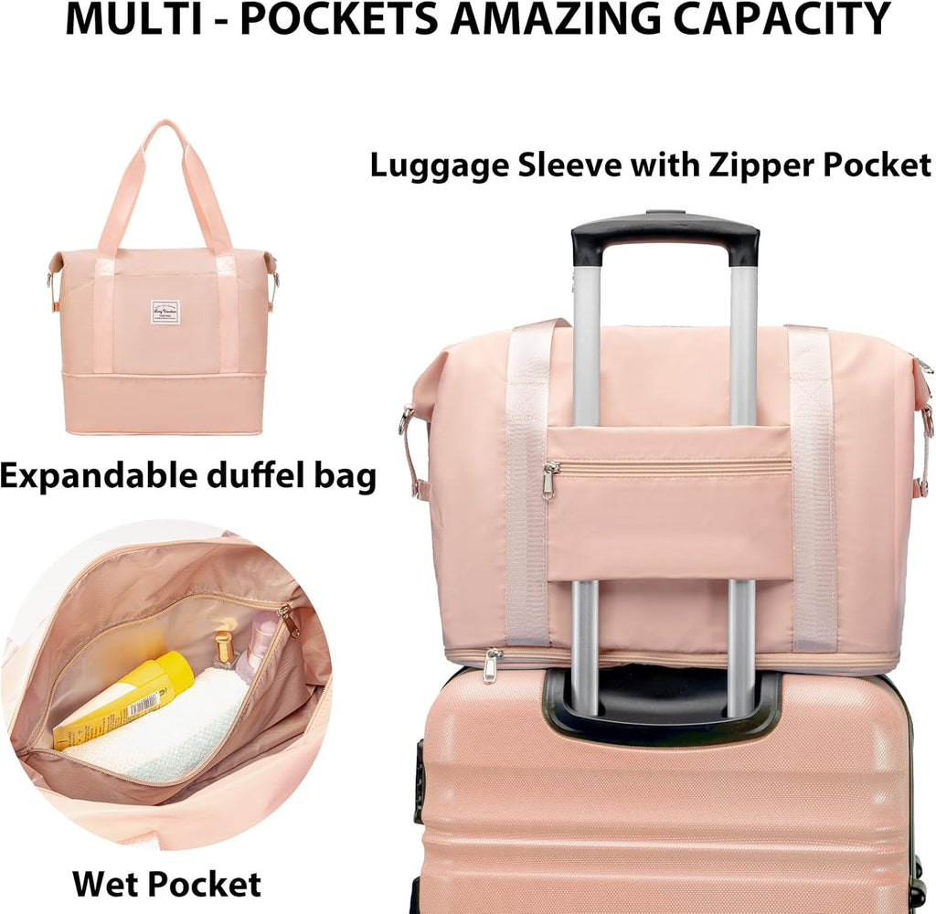 LONG VACATION 6 Piece Luggage Set Carry on Suitcase with ABS+PC hardshell, Spinner Wheels & YKK Zipper TSA Lock wourant