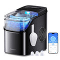 GoveeLife Smart Ice Maker Countertop, Portable Ice Machine with Voice Control, 9 Ice Cubes in 6 Minutes 3 Sizes, 26lbs/24Hrs, Self Cleaning RGB Lights, Quiet Ice Maker with Scoop for Kitchen Black wourant