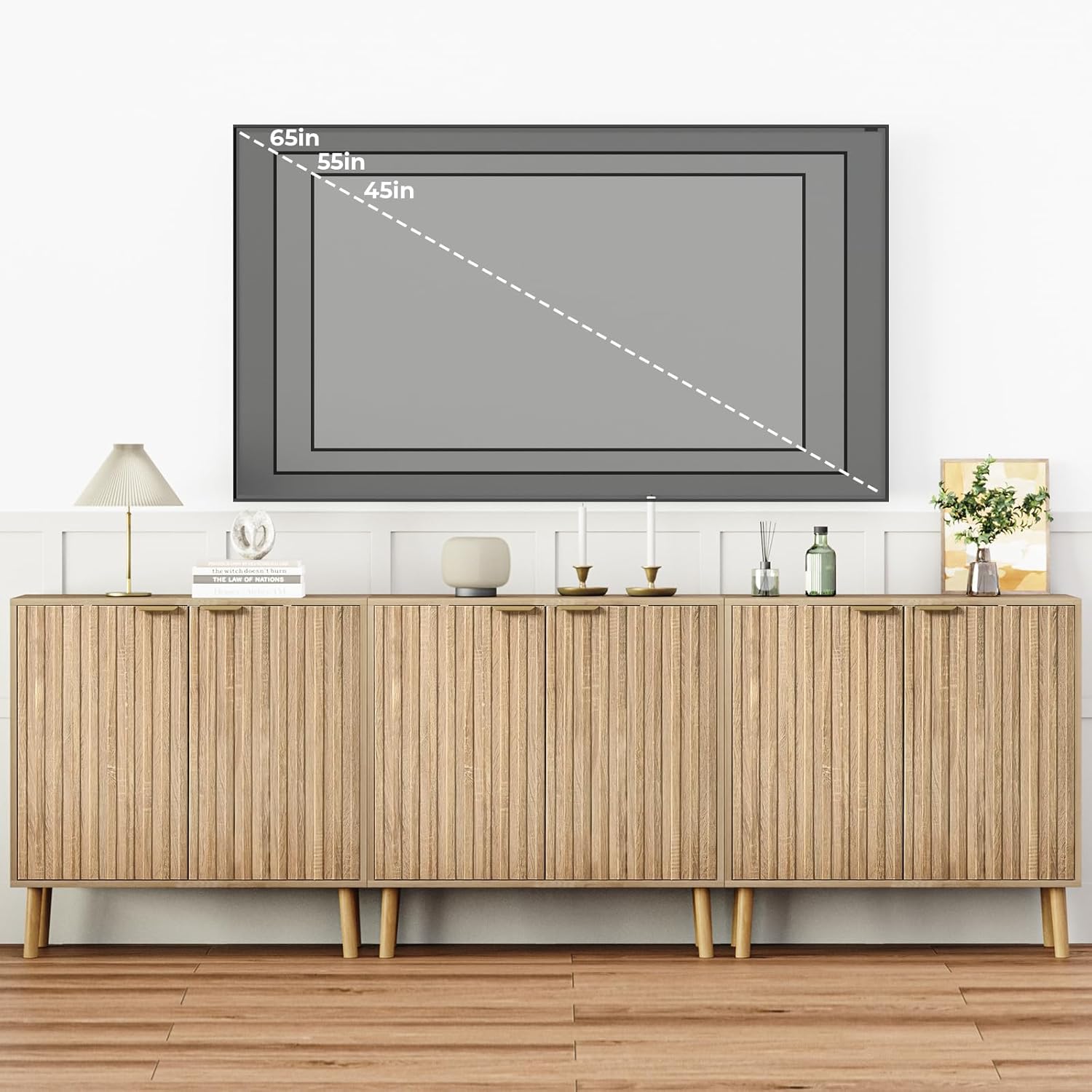 Free Standing Cabinet Black Wood for Living Room, Bedroom, Dining Room, Hallway, Entryway wourant