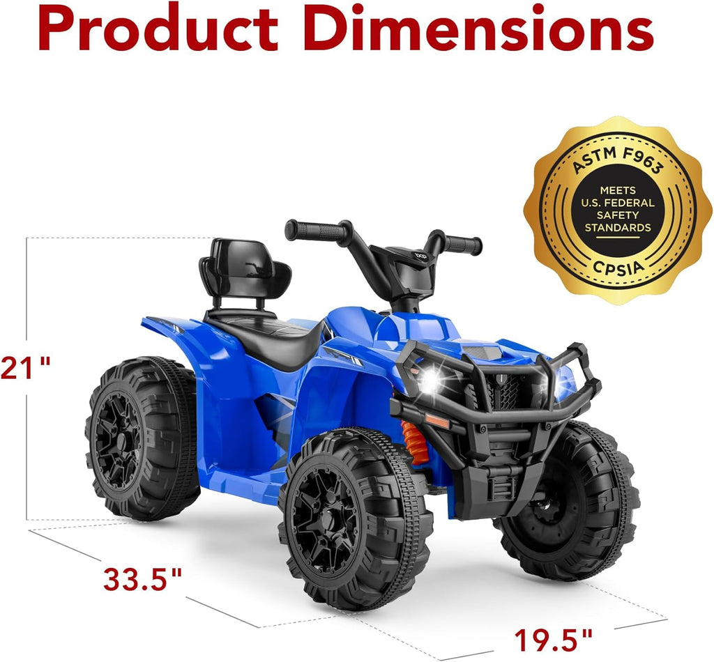 Best Choice Products 12V Kids Ride-On Electric ATV, 4-Wheeler Quad Car Toy w/Bluetooth Audio, 2.4mph Max Speed, Treaded Tires, LED Headlights, Radio wourant