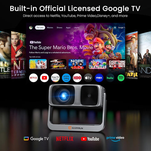 2000 ANSI Official Licensed Google TV Outdoor Projector 4K Decoding, Smart Projector wourant