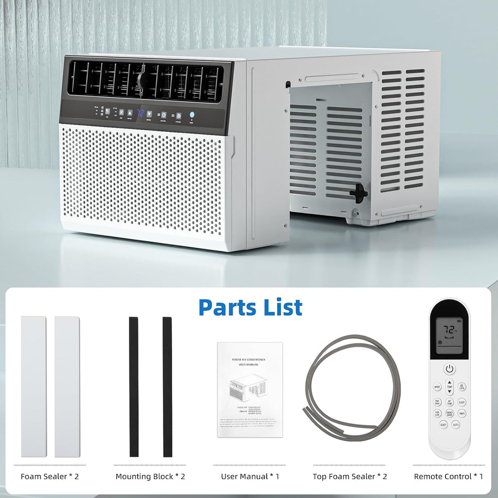 Antarctic Star 12,000 BTU U-Shaped Window Air Conditioner Unit Cools up to 550 Sq.Ft. with 6 Modes 24H Timer, Ultra Quiet Window AC Units wourant