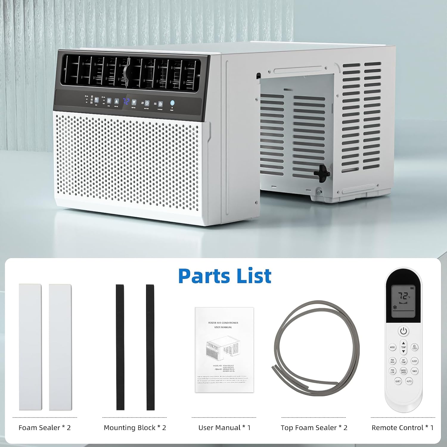 Antarctic Star 12,000 BTU U-Shaped Window Air Conditioner Unit Cools up to 550 Sq.Ft. with 6 Modes 24H Timer, Ultra Quiet Window AC Units wourant