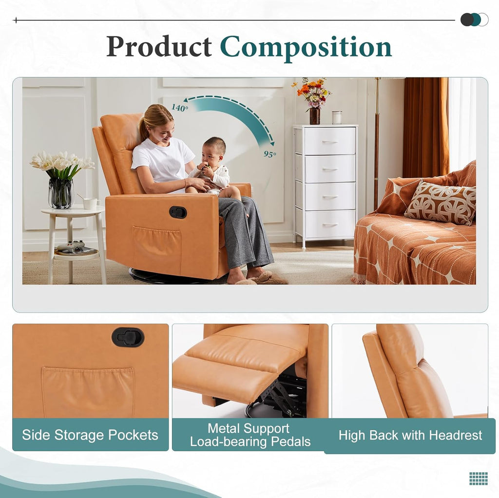 Sweetcrispy Massage Recliner Chair for Adults, Adjustable Home Theater Seating with Lumbar Support for Living Room, Modern Fabric Reclining, Light Grey wourant