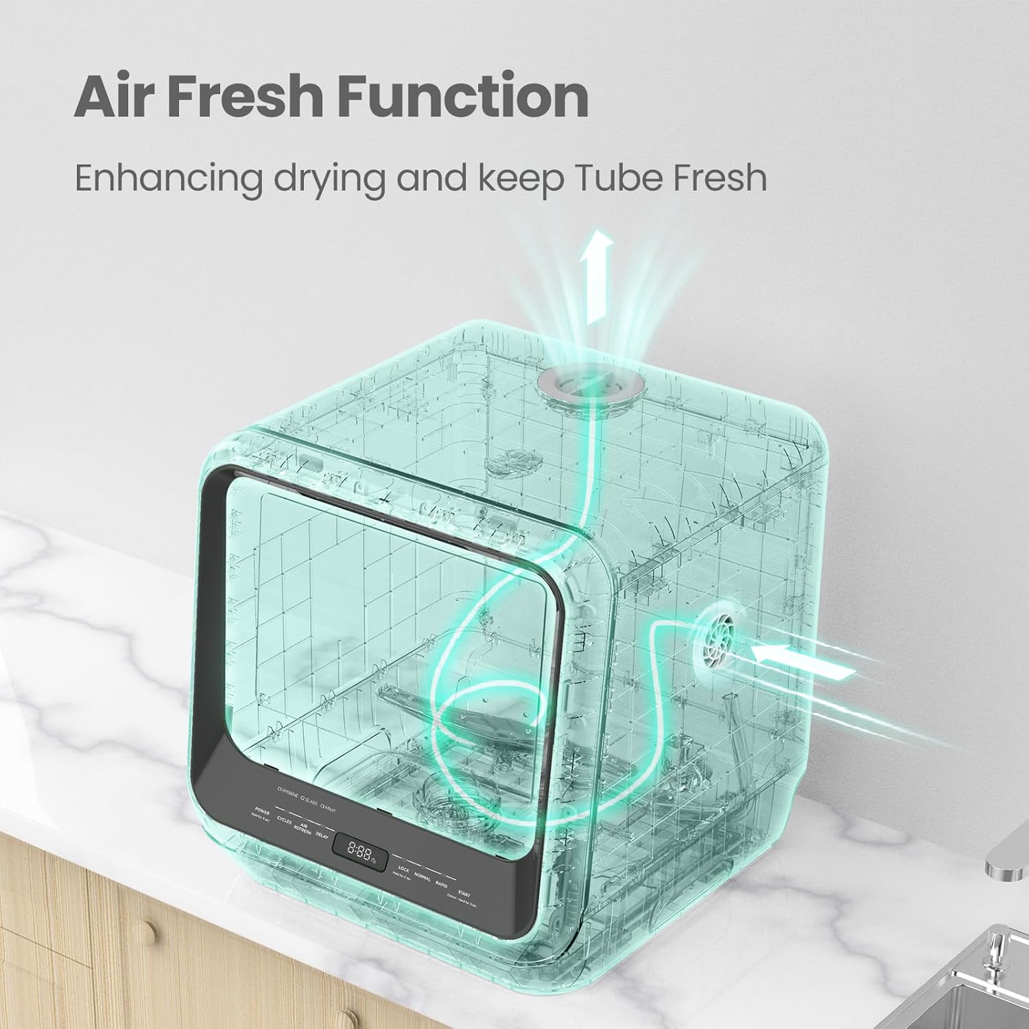 COMFEE' Portable Mini Dishwasher Countertop with 5L Built-in Water Tank wourant