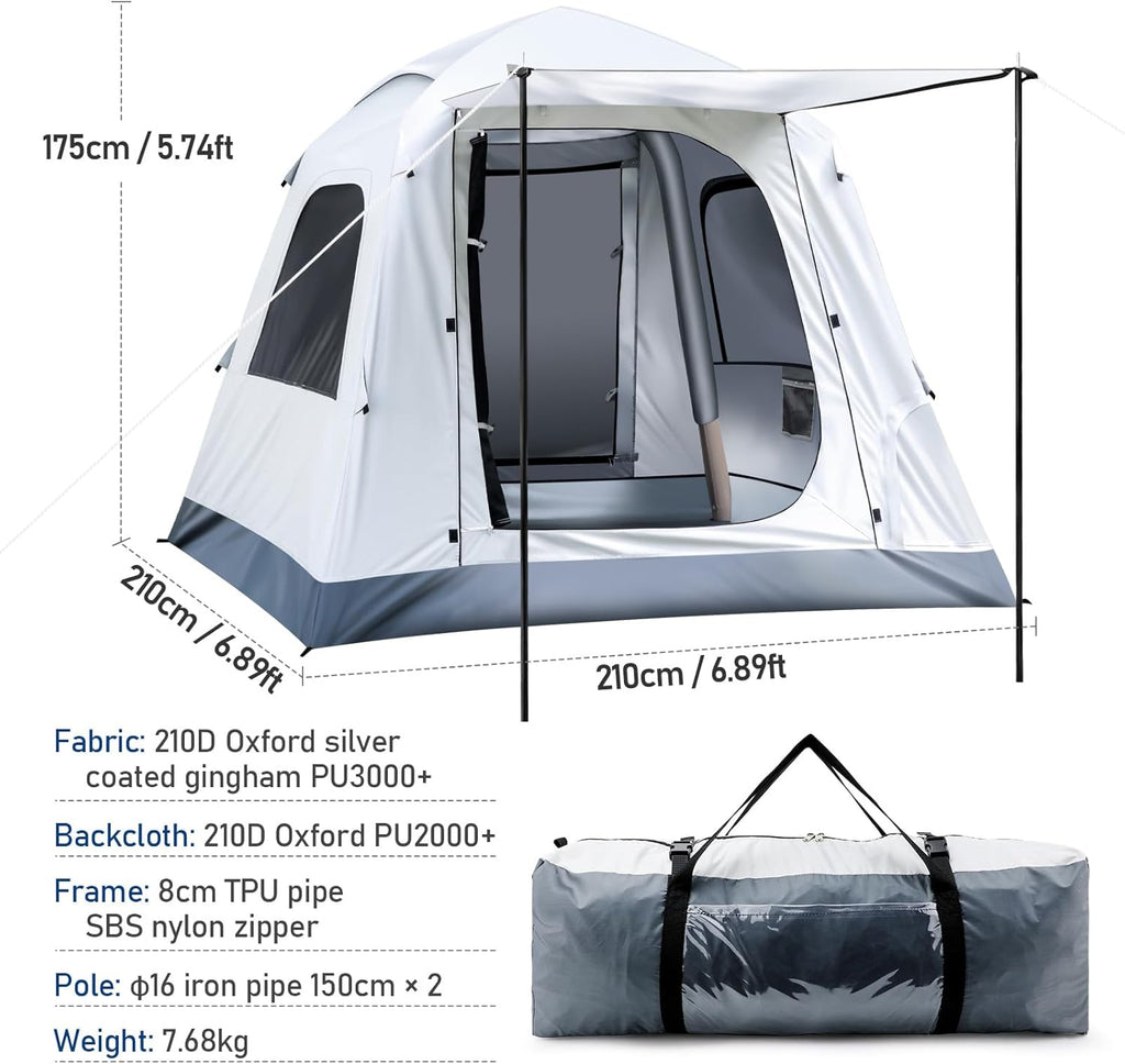 Automatic inflatable camping tent 3-4 people luxury camping adult waterproof inflatable house tent outdoor tent wourant