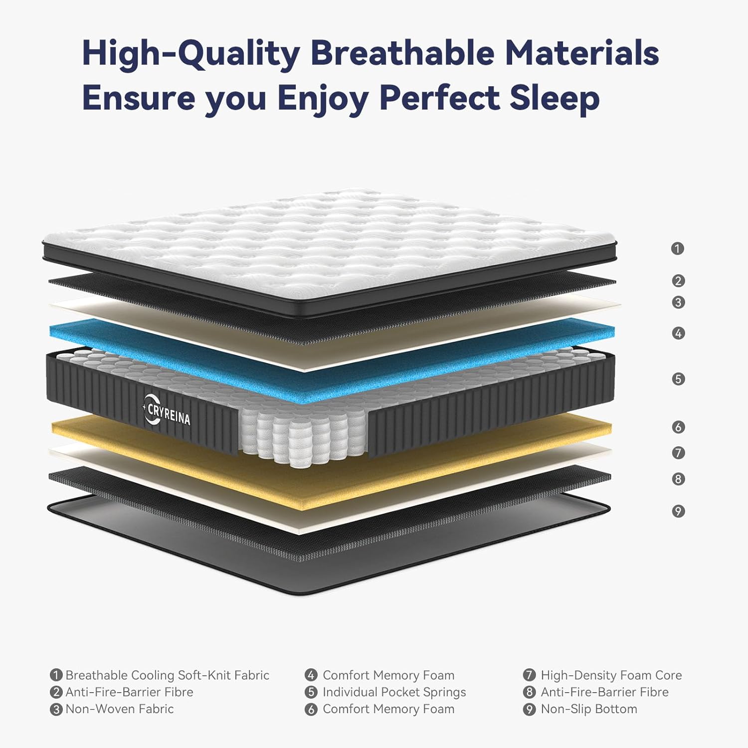 Queen Mattress, 12 Inch Queen Hybrid Mattress in a Box, Upgrade Individually Pocket Springs, Medium Firm, Pressure Relief, Breathable Comfort and Durable, CertiPUR-US Certified wourant