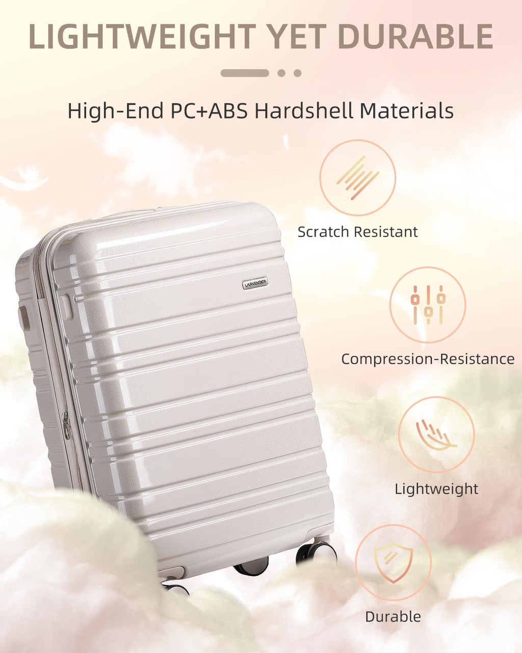 6-piece luggage set, expandable hardshell suitcase set with spinner wheels, lightweight rolling luggage set wourant