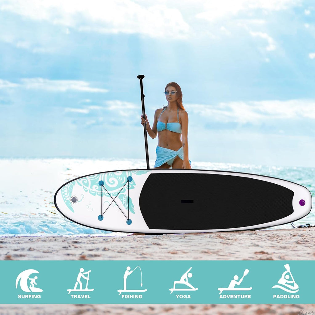FunWater Inflatable Stand Up Paddle Board with Premium SUP Paddle Accessories, Non-Slip EVA Deck, 11'/10'6' Paddle wourant