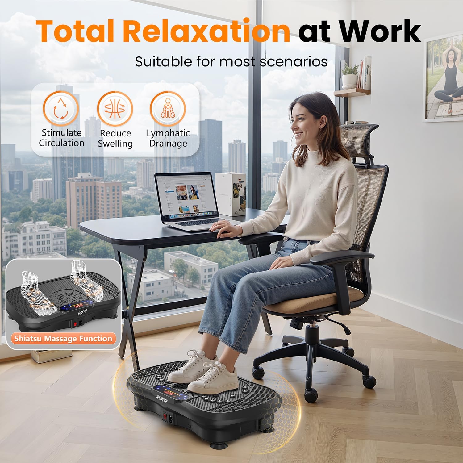 AXV Vibration Plate Fitness Platform Trainer Suitable for men and women to lose weight and burn fat at the gym wourant