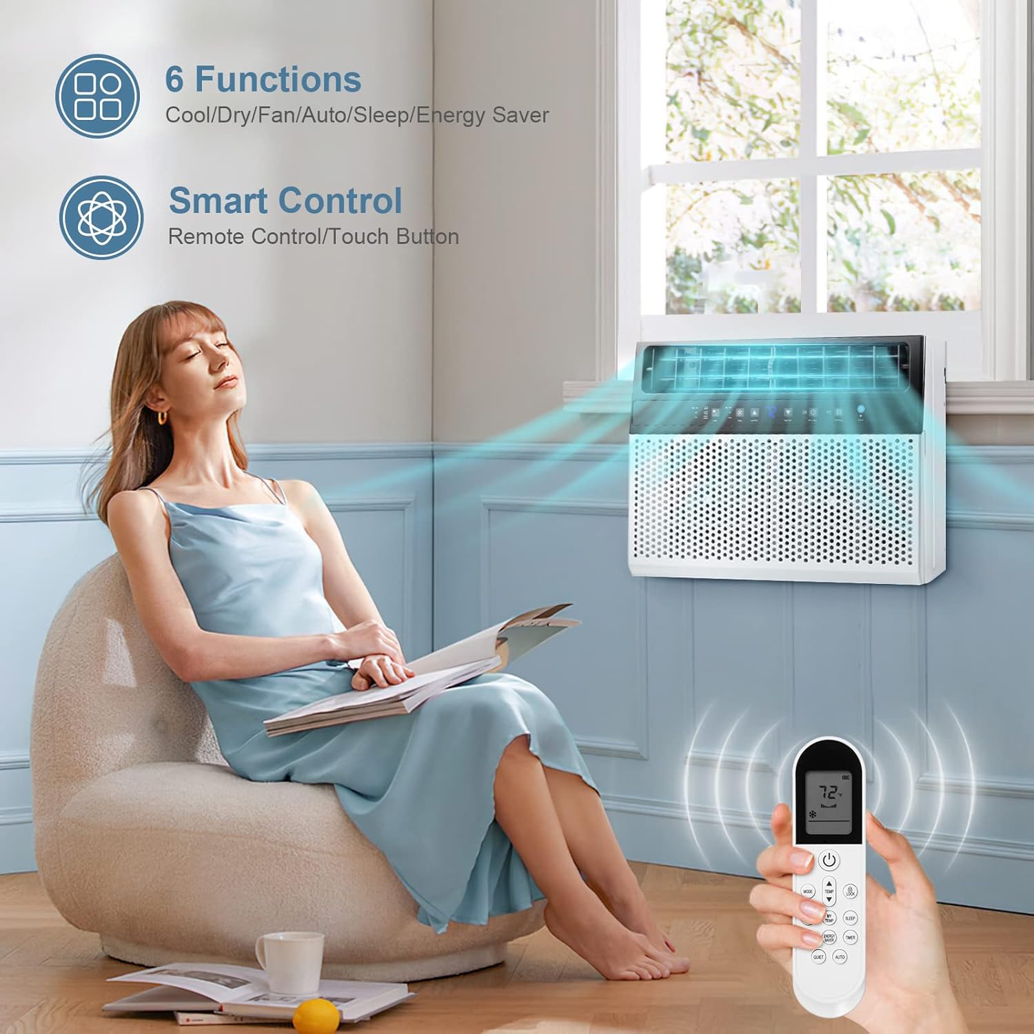 Antarctic Star 12,000 BTU U-Shaped Window Air Conditioner Unit Cools up to 550 Sq.Ft. with 6 Modes 24H Timer, Ultra Quiet Window AC Units wourant