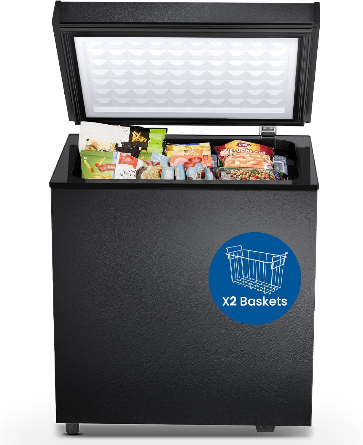Chest Freezer 3.5 Cubic Feet Compact Freezer Free Standing Top open Door Deep Freezer wourant