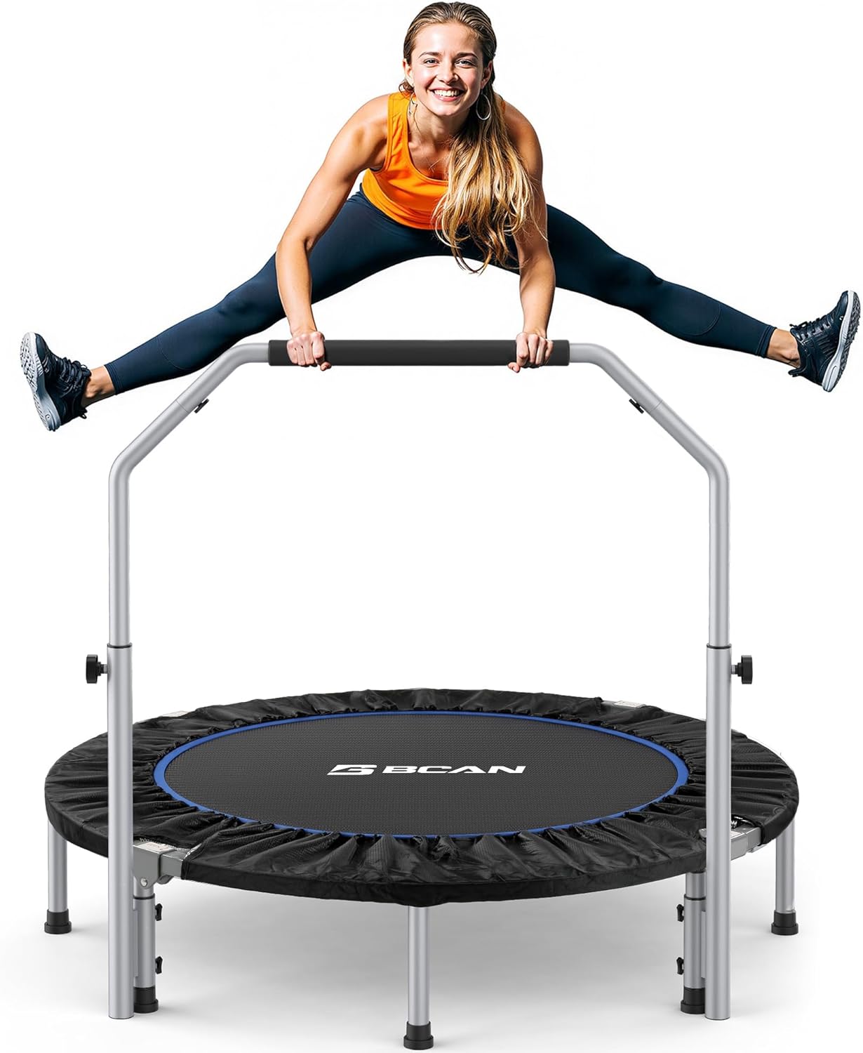 BCAN 40/48" Foldable Trampoline Max Load 440lbs, Fitness Rebounder wourant