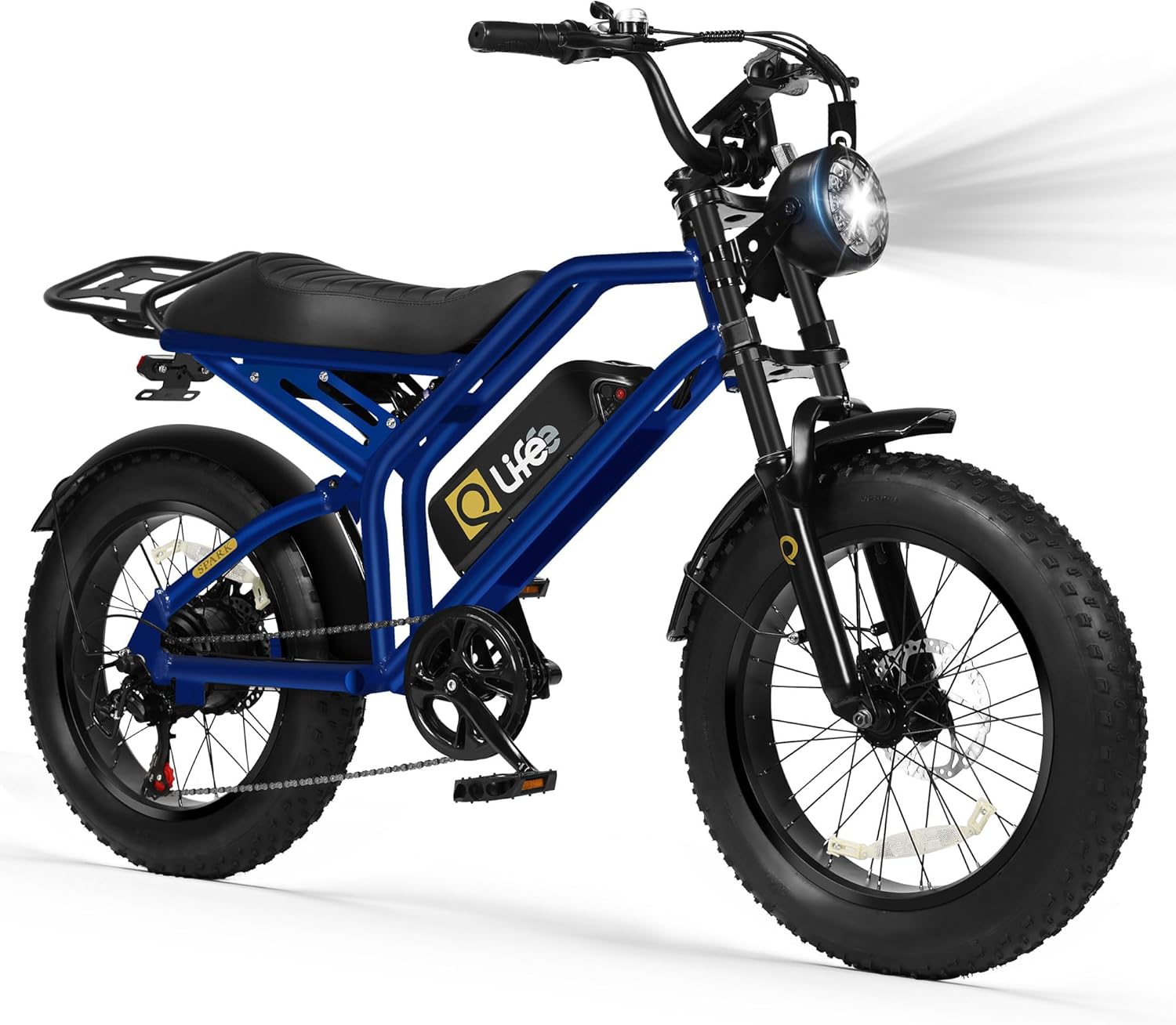 Qlife Electric Bike for Adults/Teens Spark-1500W Peak Motor 20" Fat Tires 28MPH(Unlock to 35MPH) Dirt Bike