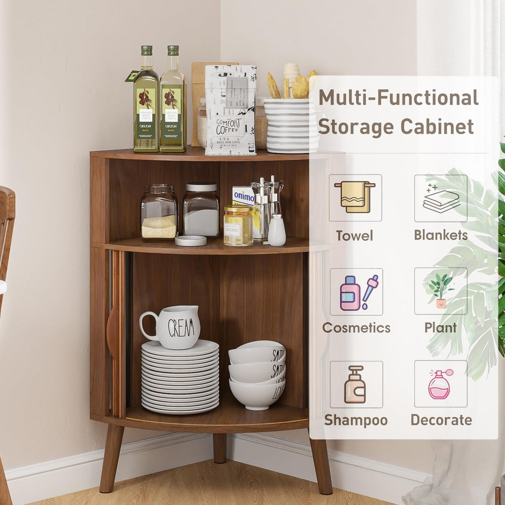 Corner Cabinet, 66.73'' Tall Modern Corner Bathroom Storage Cabinet wourant