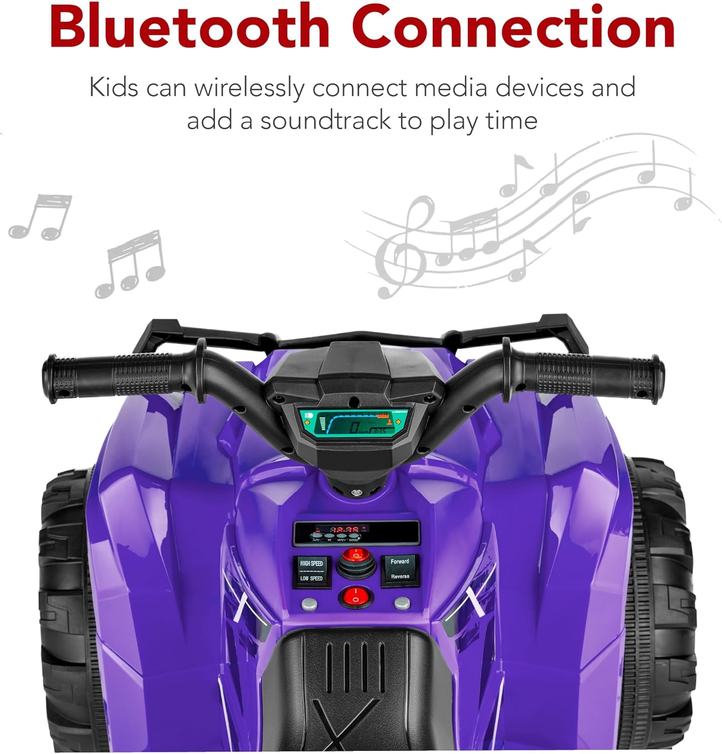 Best Choice Products 12V Kids Ride-On Electric ATV, 4-Wheeler Quad Car Toy w/Bluetooth Audio, 2.4mph Max Speed, Treaded Tires, LED Headlights, Radio wourant