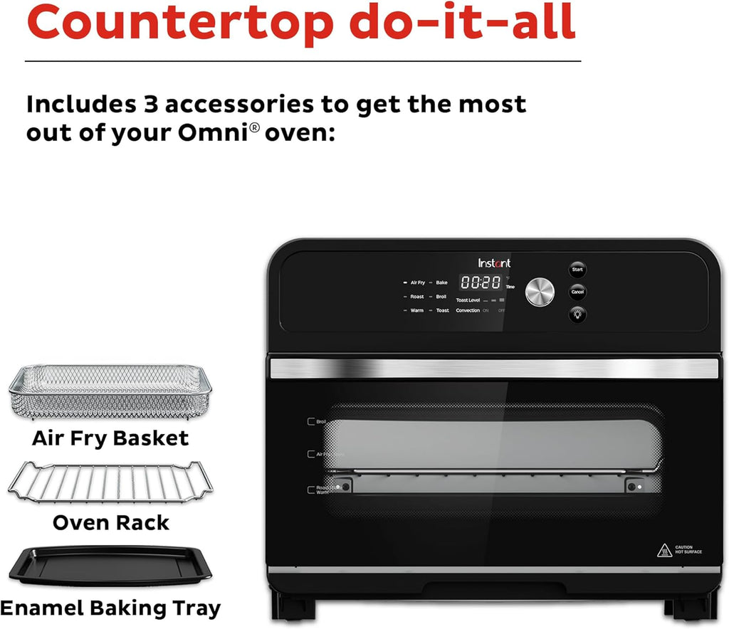 Instant Pot Omni Plus 19QT/18L Toaster Oven Air Fryer, 10-in-1 Functions, Fits 12" Pizza, Crisp, Broil, Bake, Roast, Toast, Warm, Convection, 100+ In-App Recipes, from the Makers of Instant Pot, Black wourant