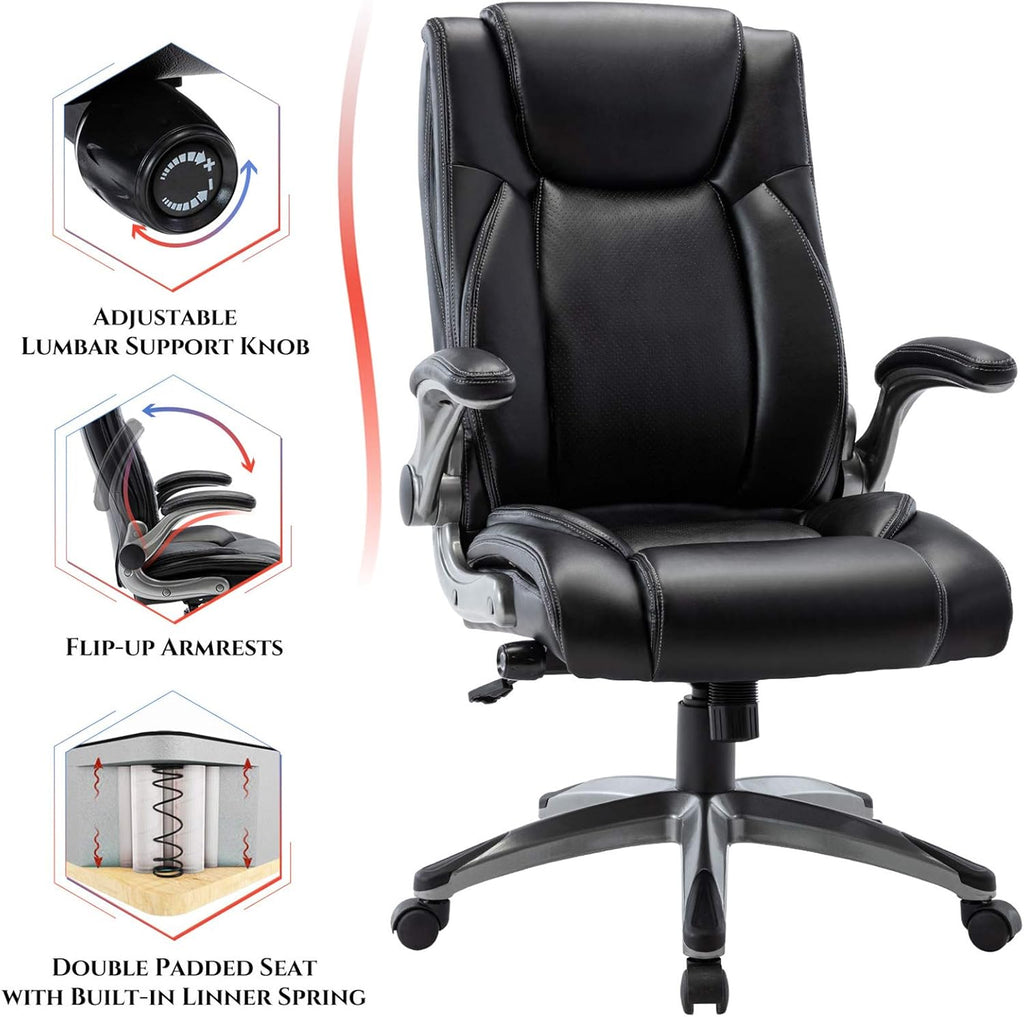 Executive Office Chair Computer Desk Chair Swivel Home Office Chair Upgraded Casters wourant