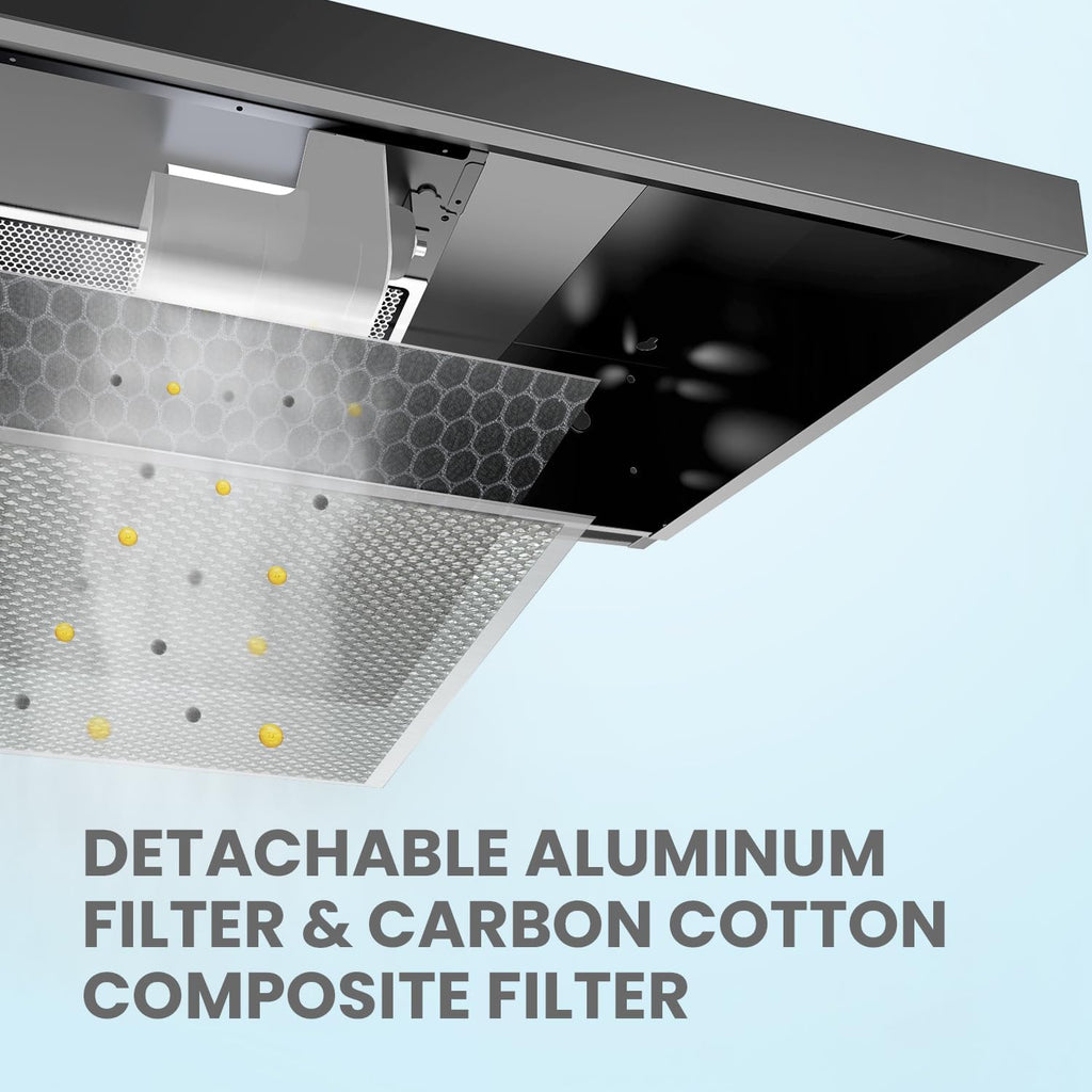 Comfee 30" Under Cabinet Ducted/Ductless Convertible Slim Vent Durable Stainless Steel Kitchen Reusable Filter wourant