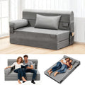 Folding Sofa Bed Convertible Sleeper Chair with Pillow Modern Linen Fabric Comfy Floor wourant