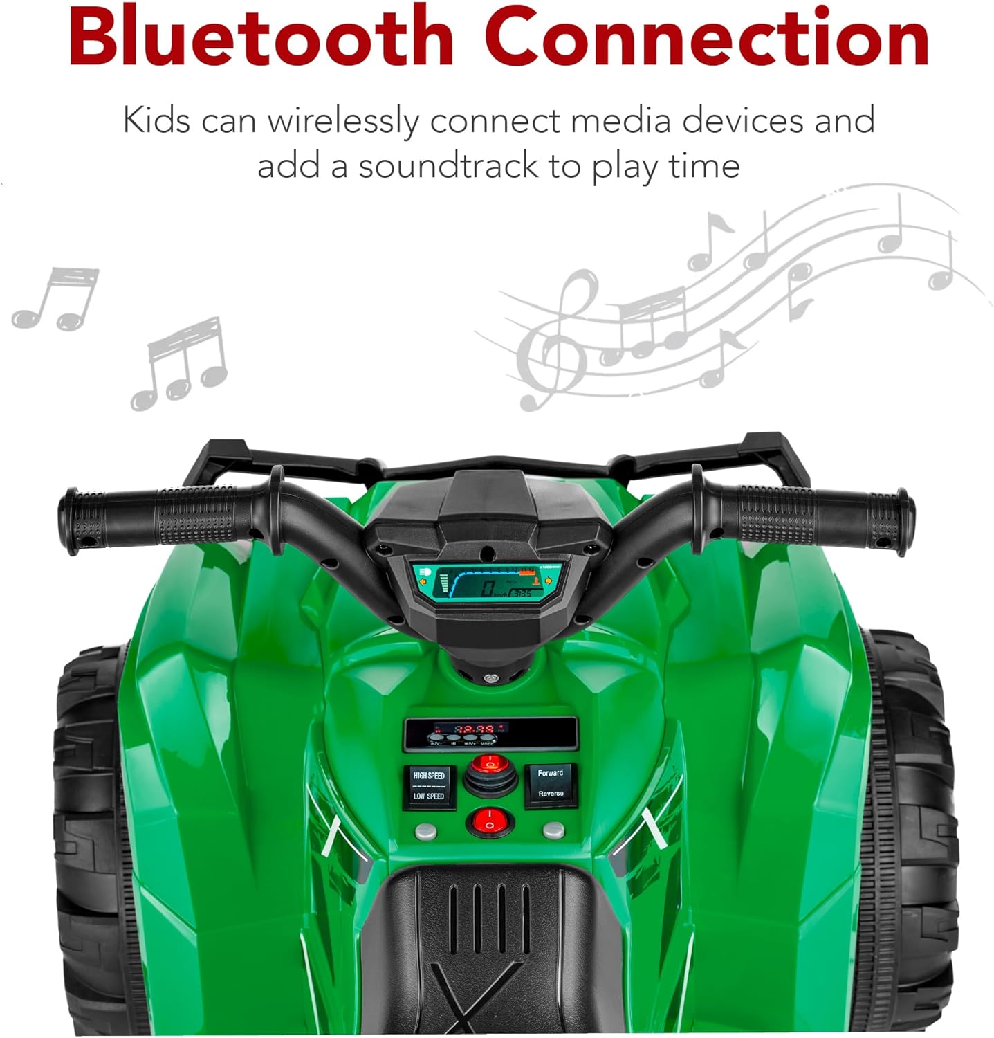 Best Choice Products 12V Kids Ride-On Electric ATV, 4-Wheeler Quad Car Toy w/Bluetooth Audio, 2.4mph Max Speed, Treaded Tires, LED Headlights, Radio wourant
