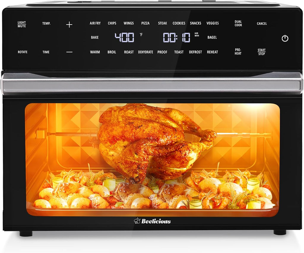 Beelicious 32QT Extra Large Air Fryer Toaster Oven Combo with Rotisserie and Dehydrator wourant