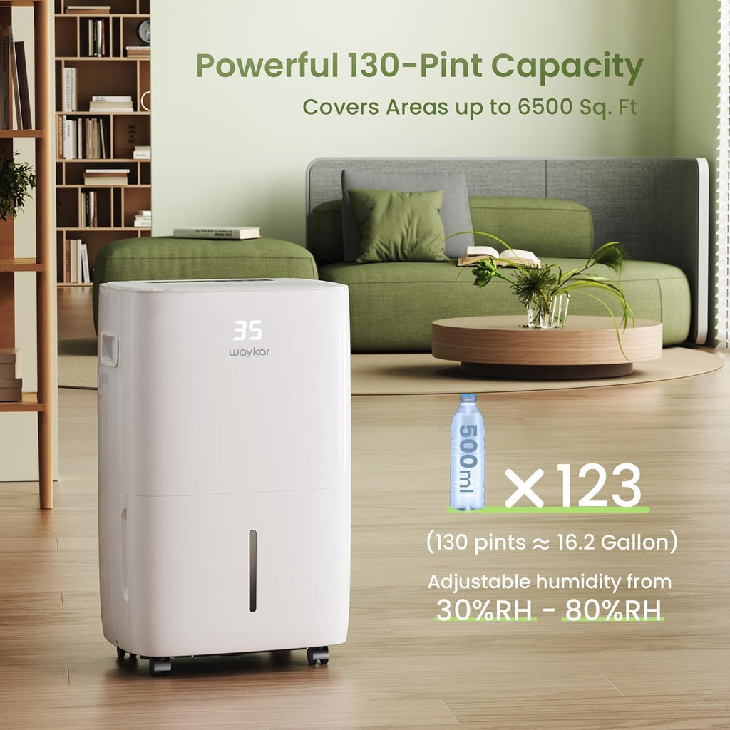 Waykar 2000 Sq. Ft Dehumidifier for Home and Basements, with Auto or Manual Drainage, 0.66 Gallon Water Tank Capacity wourant