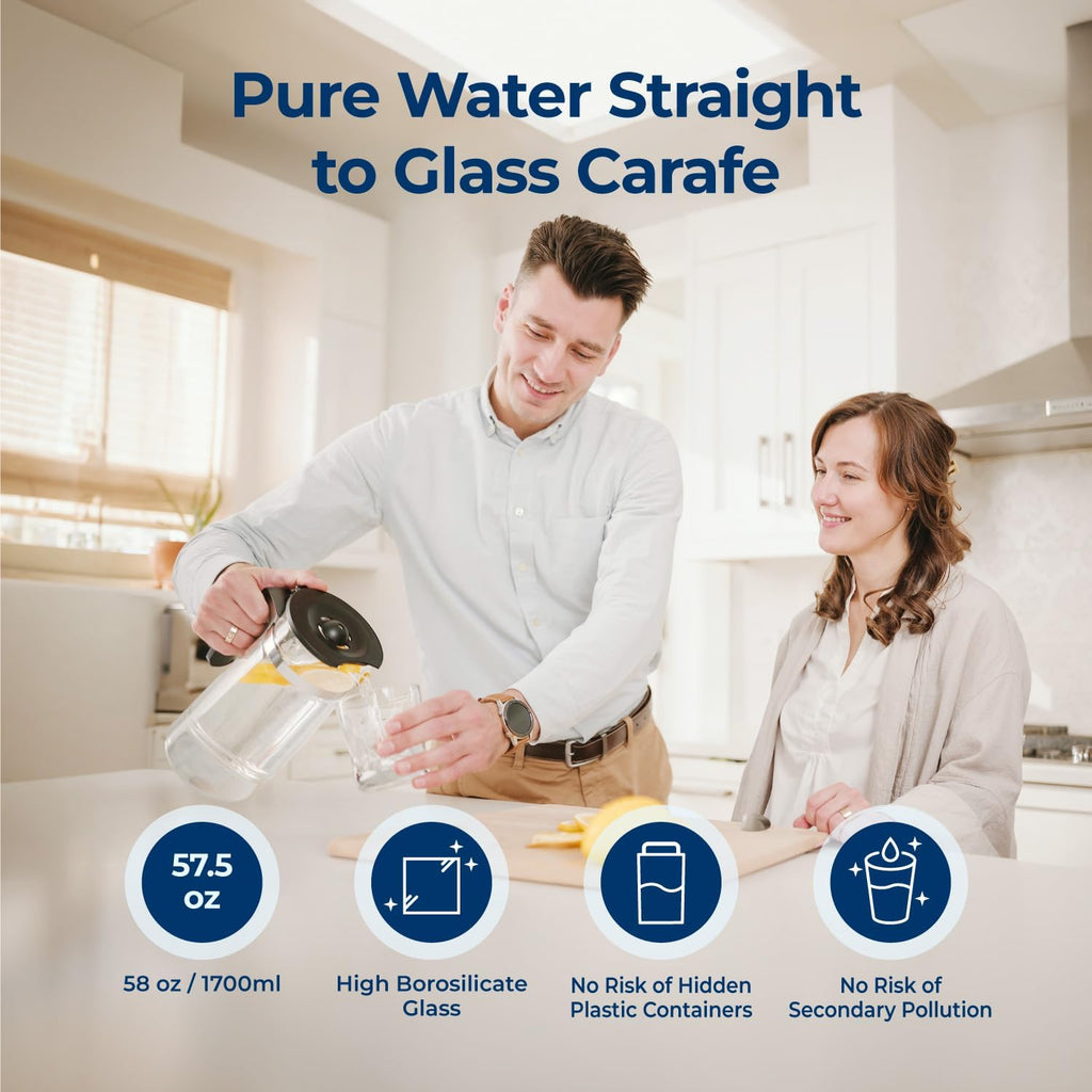 Bluevua RO100ROPOT-UV Reverse Osmosis System Countertop Water Purifier - 6-stage purification with UV and remineralization, reverse osmosis filtration wourant