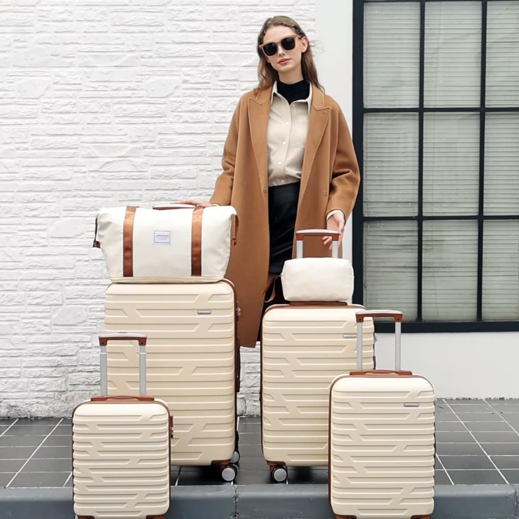 Luggage 6-piece hardshell expandable suitcase lightweight travel carry-on luggage set wourant