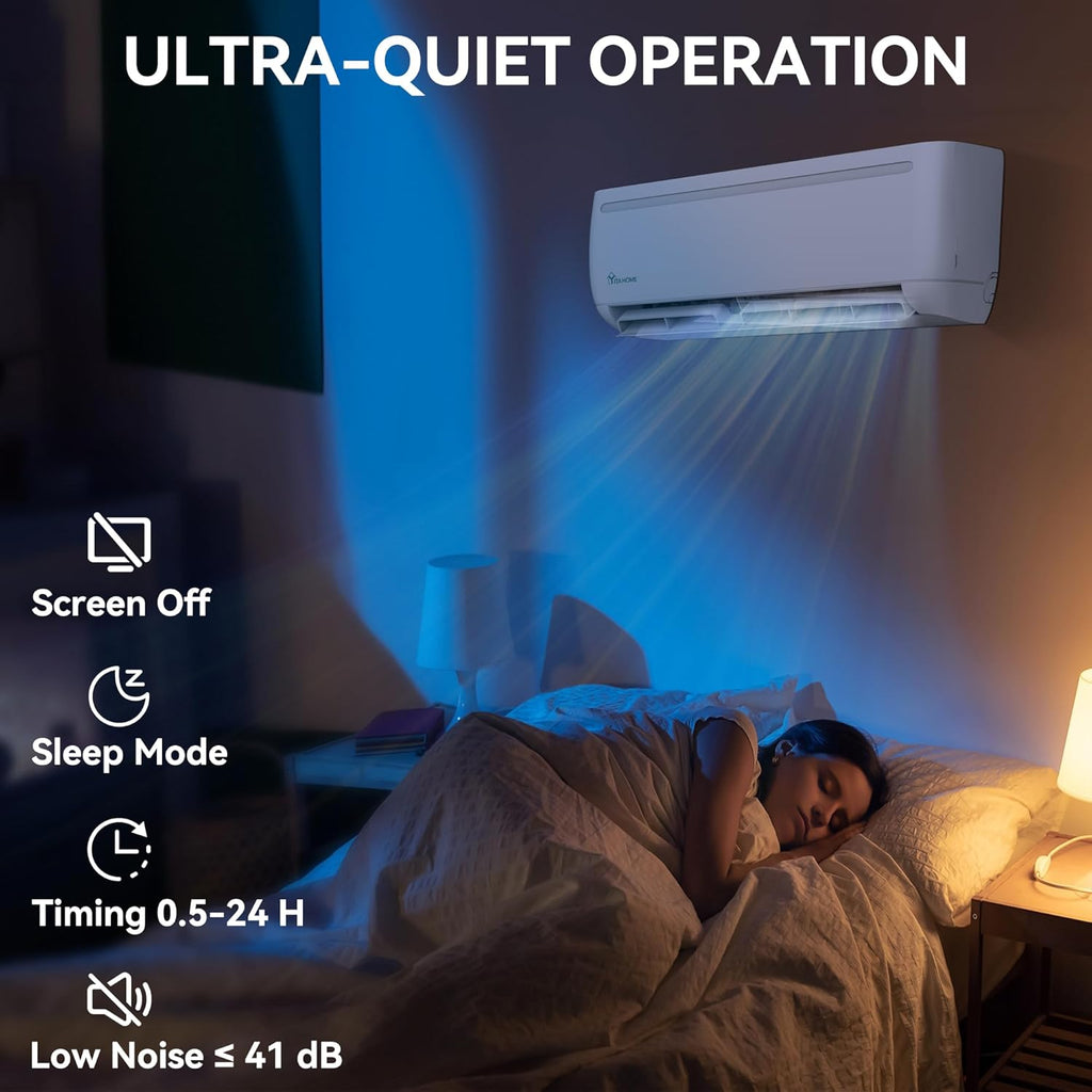 12000 BTU Mini Split Air Conditioner Heat Pump System, Wifi Enabled 20 SEER2 115V Inverter Ductless AC Cool Up to 750 Sq. Ft, Compatible with Alexa, Complete Installation Kit, White wourant