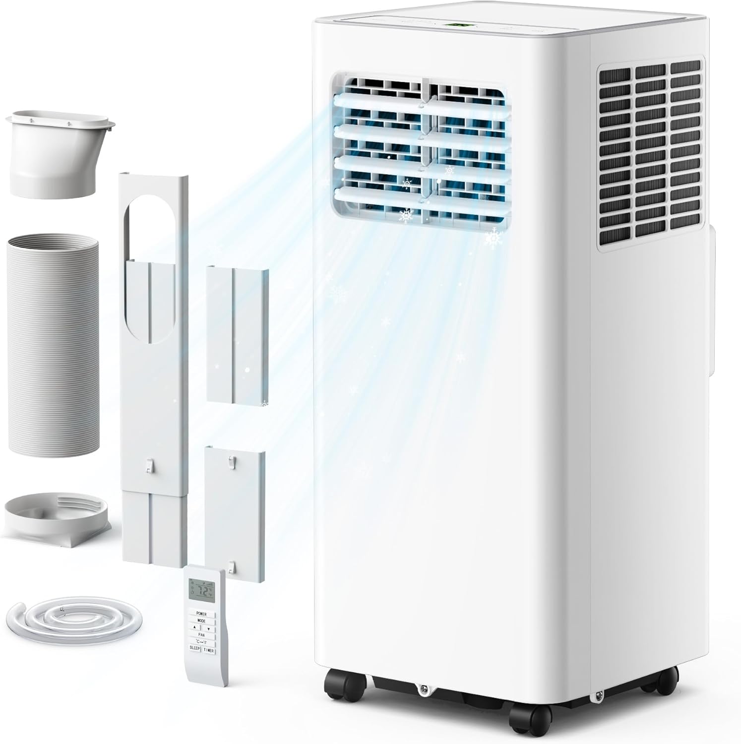EUHOMY 8000 Btu Portable Air Conditioners, 3 in 1 Portable AC with Cool, Dry, Fan Modes, Quiet Air Conditioners with 24H Timer & Sleep Modes, with Remote, for Bedroom, Apartments up to 350 Sq.Ft woonhhop