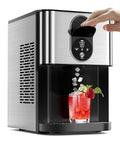 Antarctic Star Nugget Ice Maker Countertop with Soft Chewable Ice, 44Lbs/24H Portable Pellet Ice Machine with Self-Cleaning, One-Click Operation, for Home/Kitchen/Office, Stainless Steel, Black woonhhop