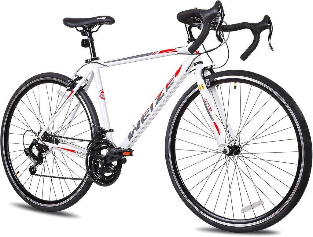 WEIZE Road Bike, 700C Wheel City Commuter Bicycle, Shimano 14 Speed Drop Bar, Racing Adult Bike with Caliper Brakes, High-Carbon Steel Hybrid Bikes wourant