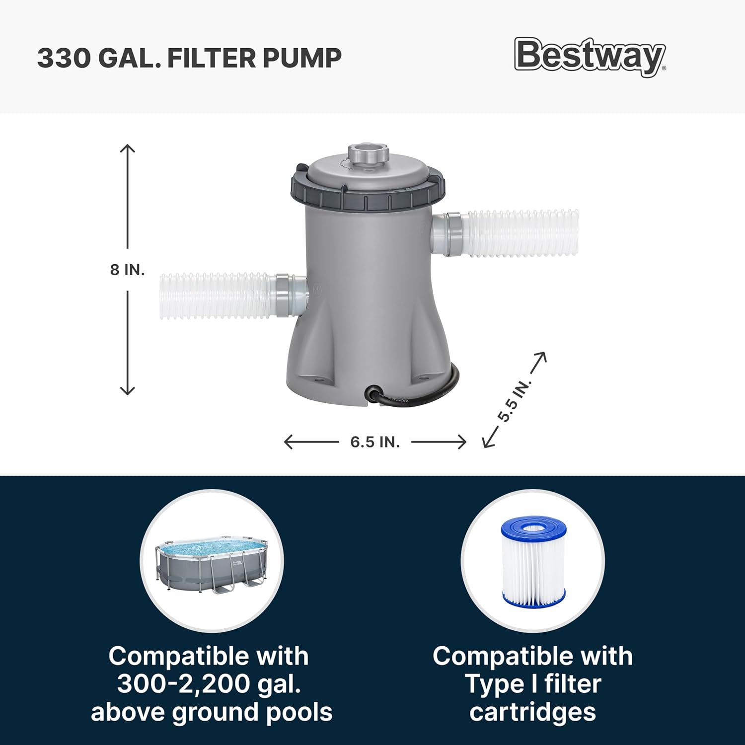 Power Steel 14' x 8'2" x 39.5" Oval Above Ground Pool Set | Includes 530gal Filter Pump, Ladder, ChemConnect Dispener wourant