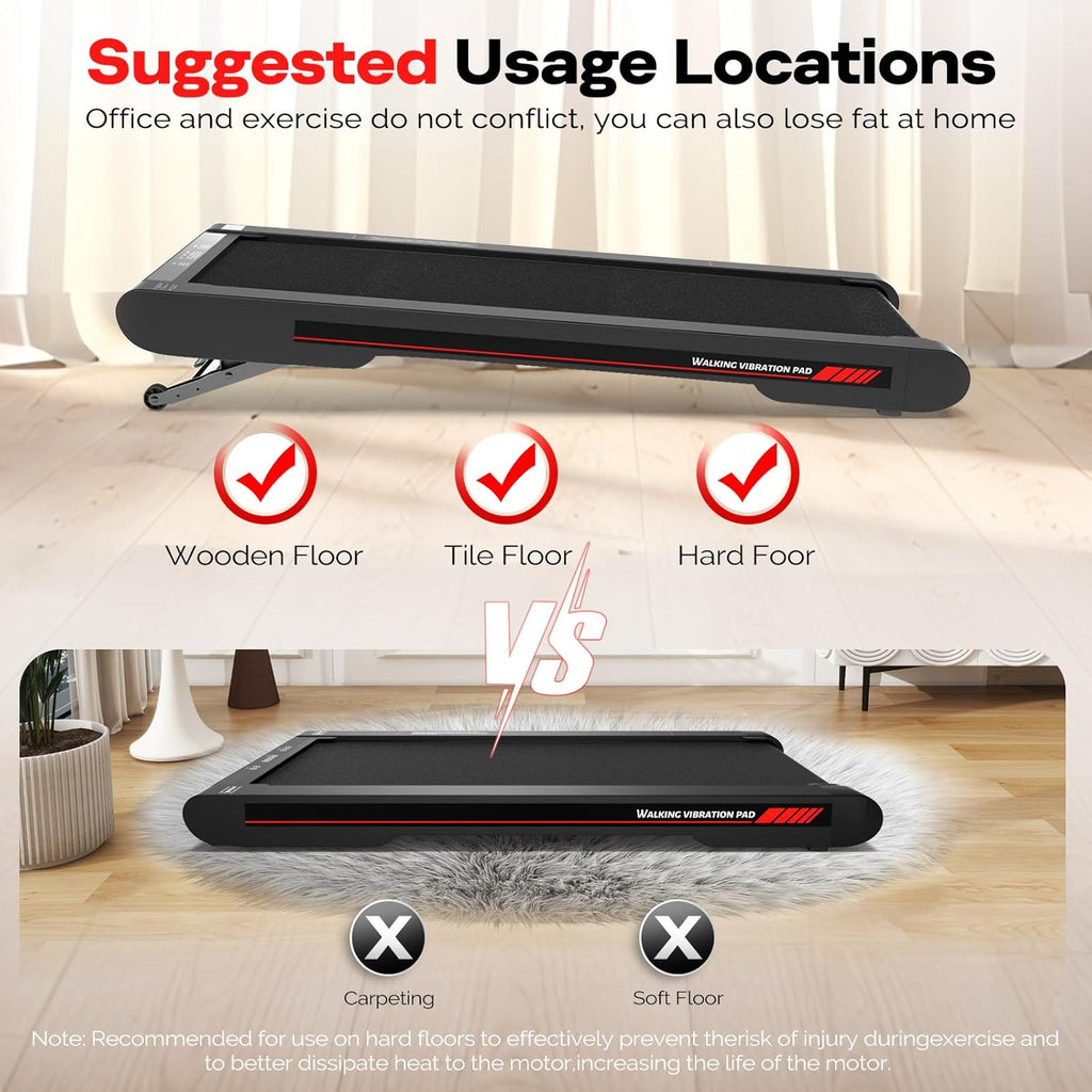 Sperax Walking Vibration Pad with APP, 3 in 1 Under Desk Treadmill, 2.5HP Low Noise Walking Treadmill Pad with Remote Control,Portable Treadmills for Home Office wourant