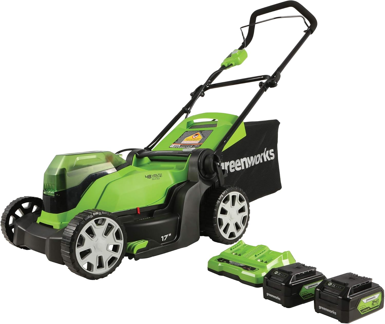 Greenworks 48V (24V x 2) 17" Cordless (Push) Lawn Mower (200+ Compatible Tools) wourant