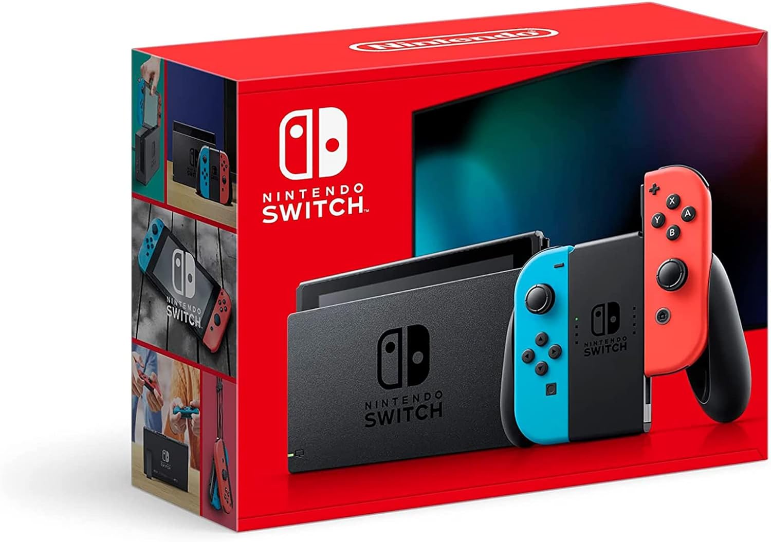 Nintendo Switch with Neon Blue and Neon Red Joy-Con - Handheld Gaming Console jumpsub
