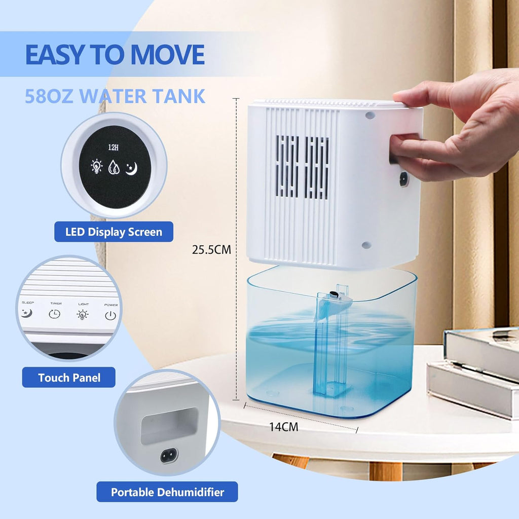 Dehumidifier,2 in 1 Humidifier Dehumidifier Combo,102 OZ Water Tank Dehumidifiers for Home Bedroom,Basement Bathroom,Auto Shut Off,Sleep Mode,7 Colors LED Light wourant