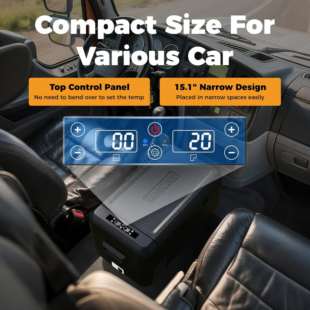 12V Refrigerator 21 Quart Portable Freezer 50 Hours Keep Cool,Electric Cooler for Vehicles Car Refrigerator 12V Portable Fridge for Car Camping Truck Van RV SUV Road Trip Travel RF20 wourant