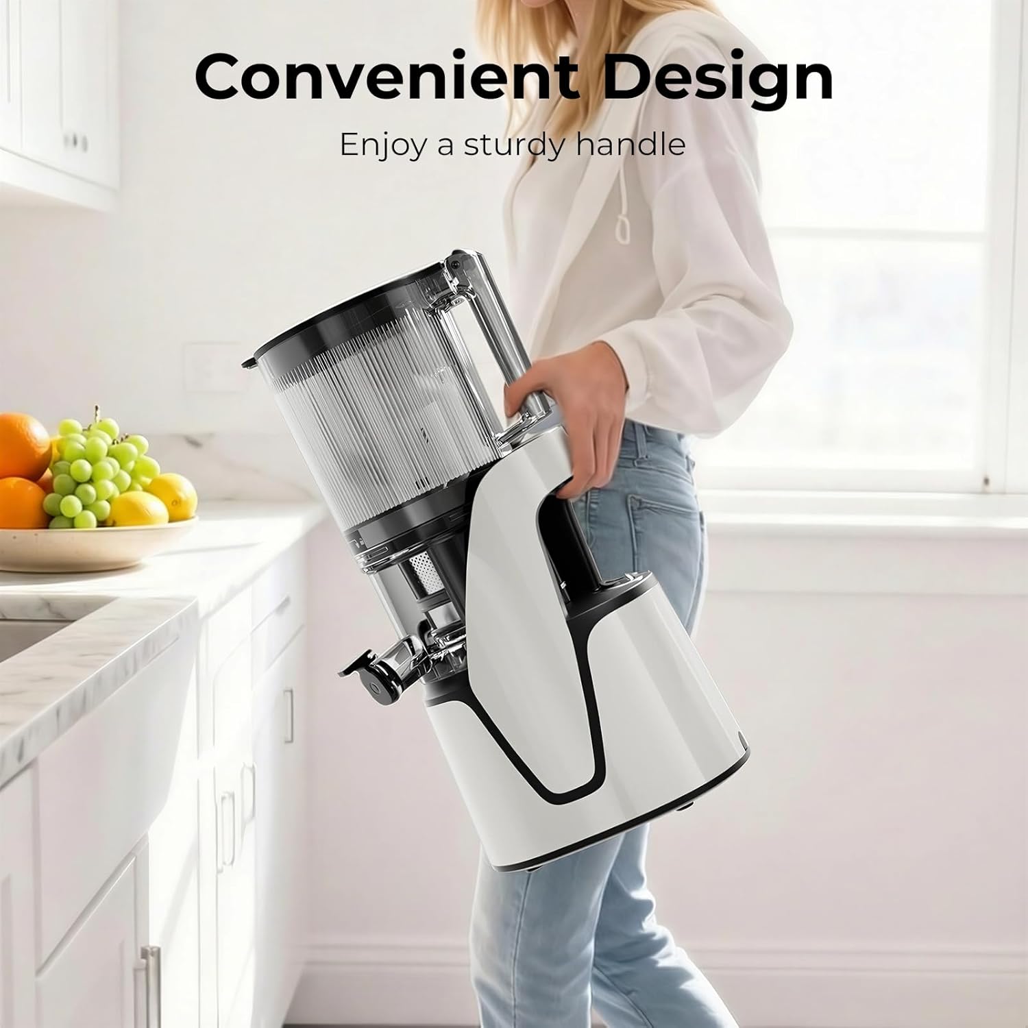 EanOruus Juicer Machines, 3 in 1 Cold Press Juicer with Extra Large Chute 100 oz Large Capacity wourant